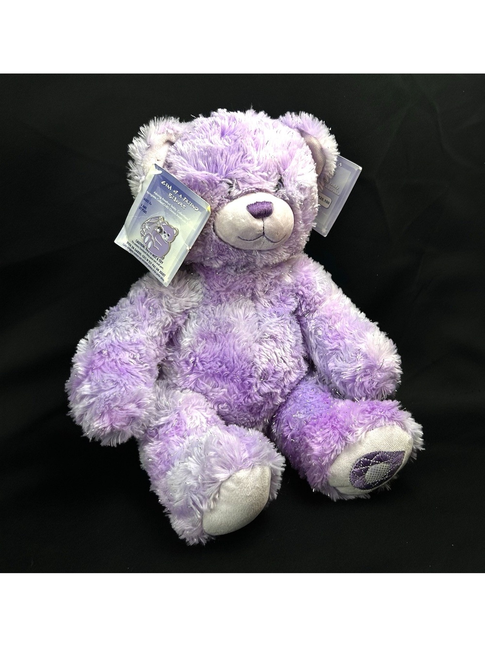 Build-A-Bear Adoring Amethyst Teddy 2008 Limited Edition w Collectibear Pin Tags